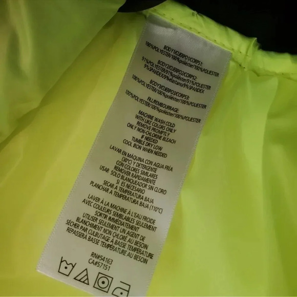 Calvin Klein Hooded Mixed-Media Puffer Jacket -Safety Yellow NWT - Picture 12 of 13